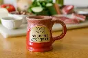 The Footed Mug – Red with Sand White