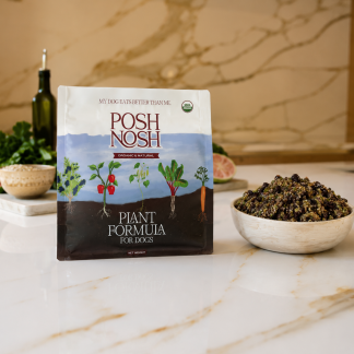Plant pouch with bowl of food